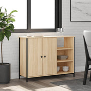 Dressoir 100x33x75 cm bewerkt hout sonoma eiken