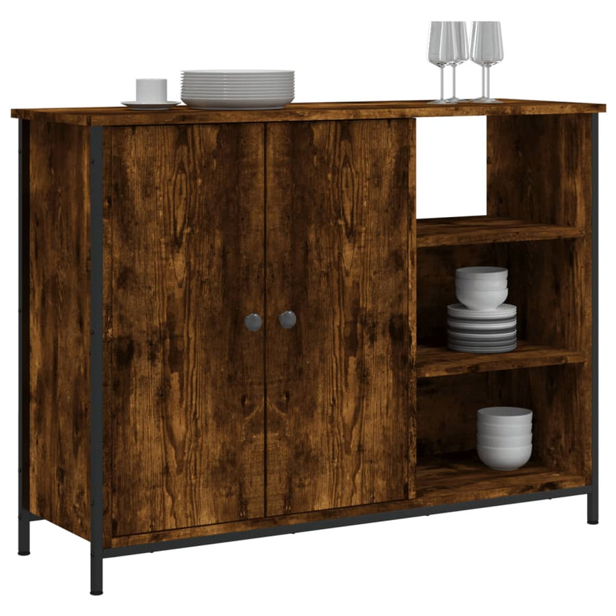 Dressoir 00X33X75 Cm Bewerkt Hout Kleurig Gerookt eiken
