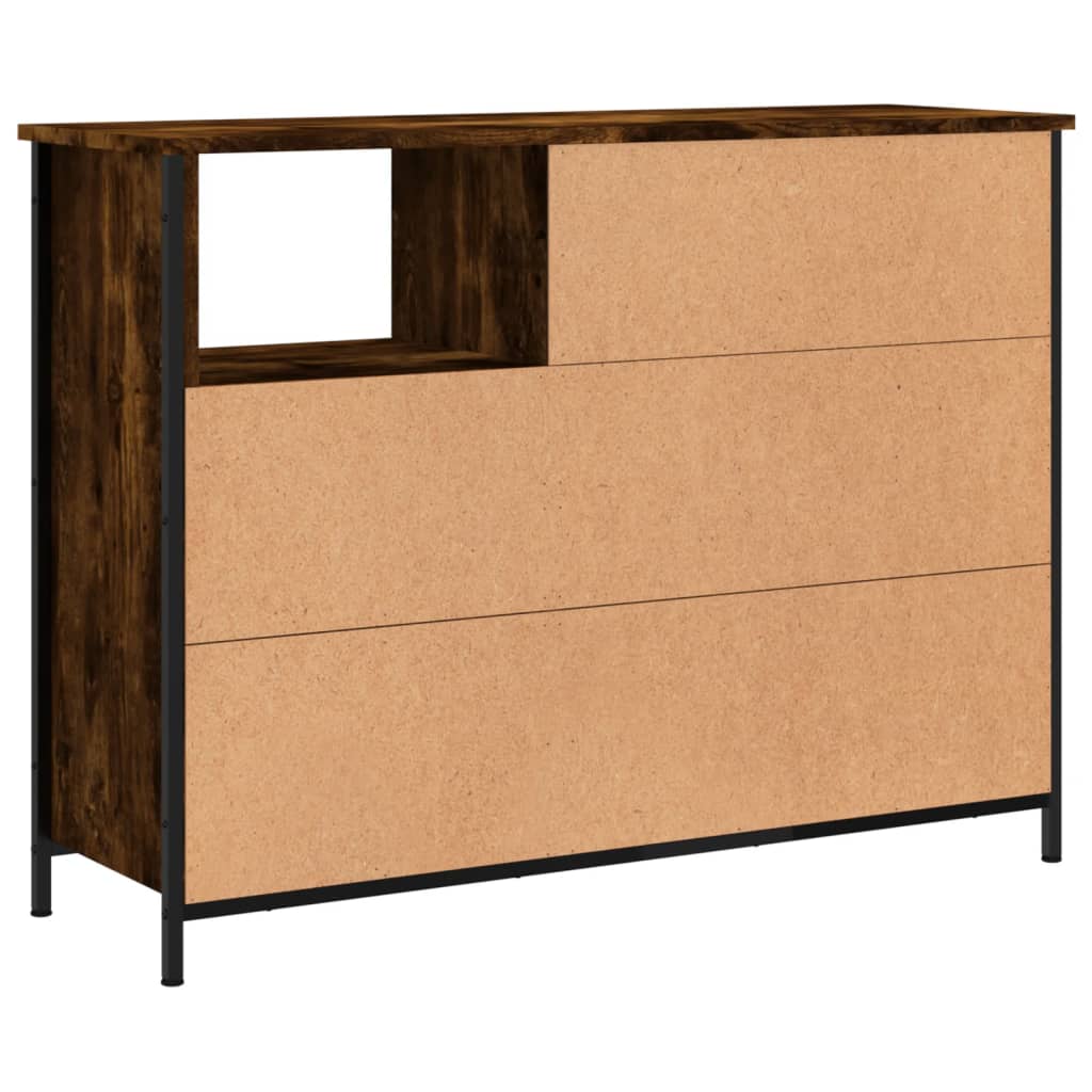 Dressoir 00X33X75 Cm Bewerkt Hout Kleurig Gerookt eiken