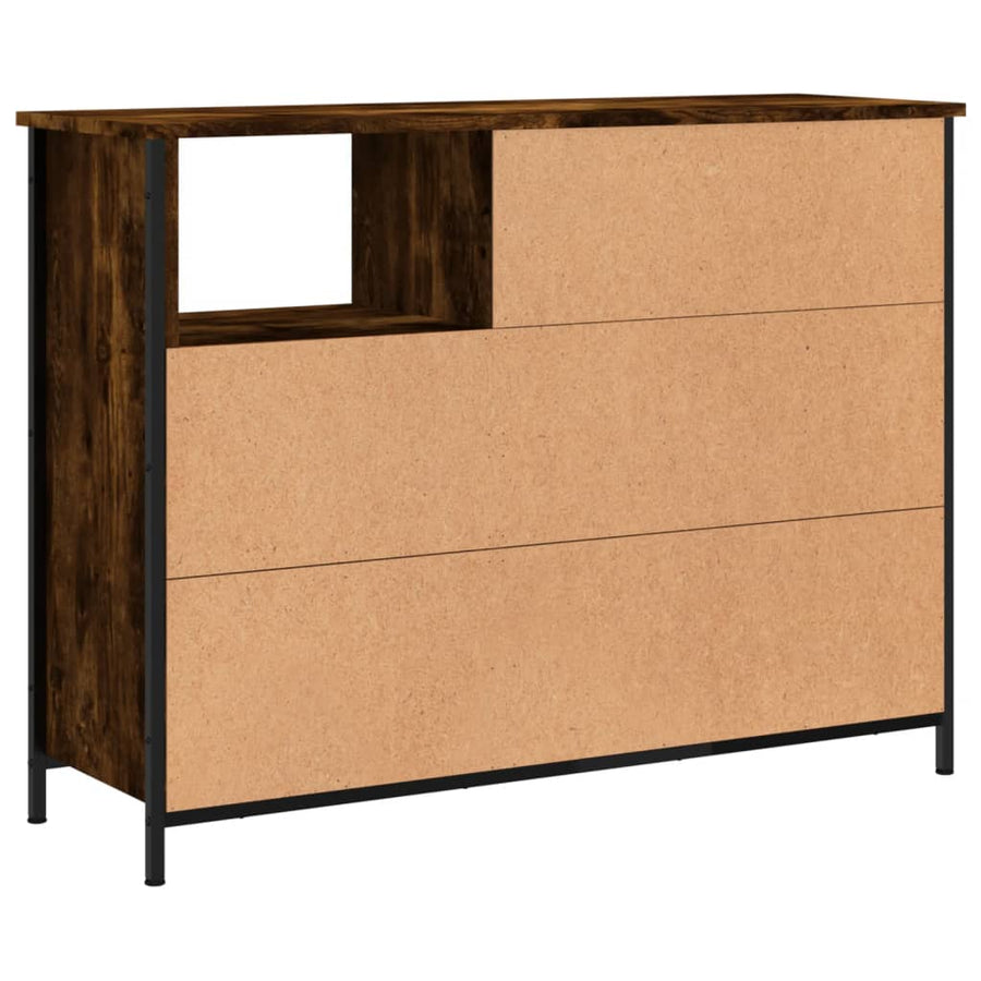 Dressoir 00X33X75 Cm Bewerkt Hout Kleurig Gerookt eiken