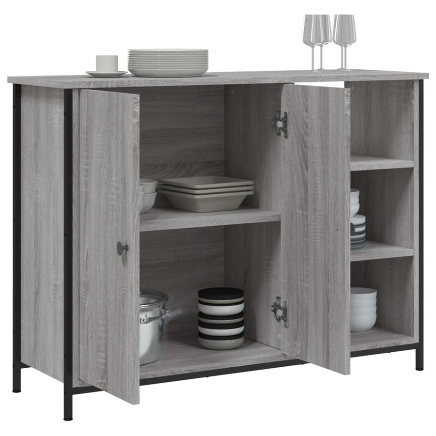 Dressoir 00X33X75 Cm Bewerkt Hout Grijs sonoma