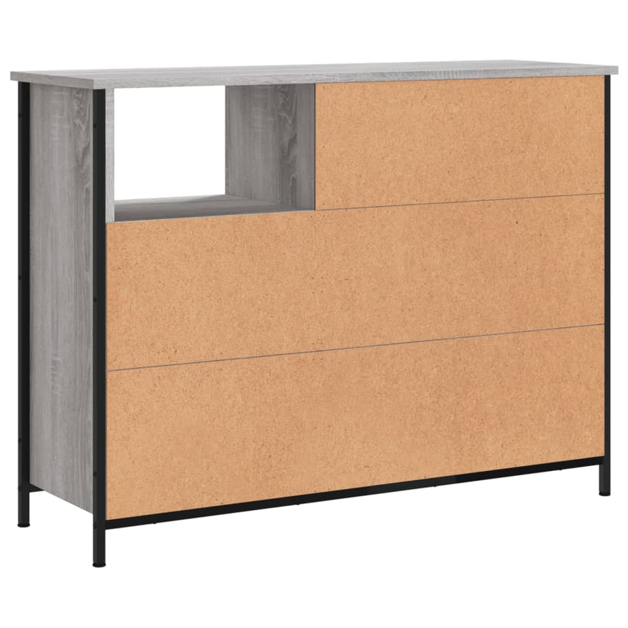 Dressoir 00X33X75 Cm Bewerkt Hout Grijs sonoma