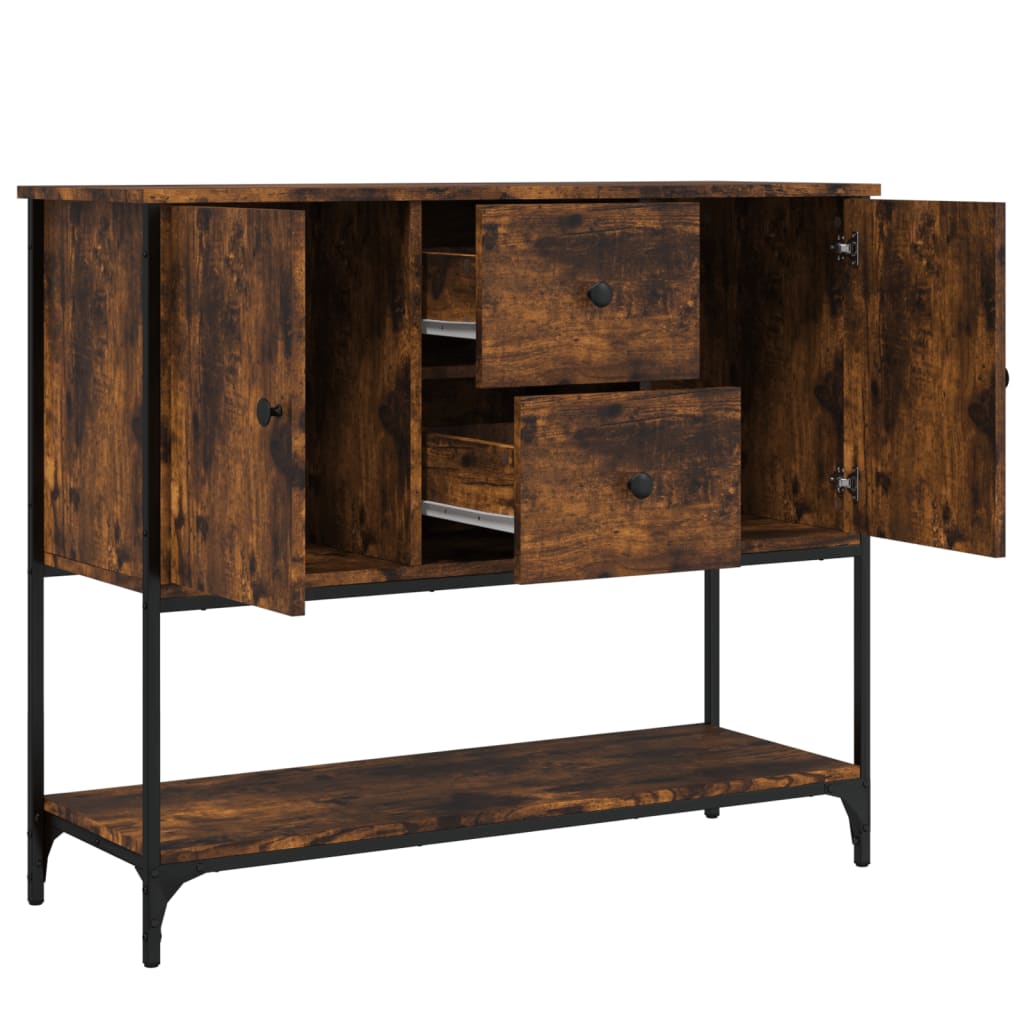 Dressoir 100X36X85 Cm Bewerkt Hout Gerookt Eikenkleurig