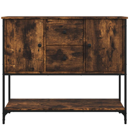 Dressoir 100X36X85 Cm Bewerkt Hout Gerookt Eikenkleurig