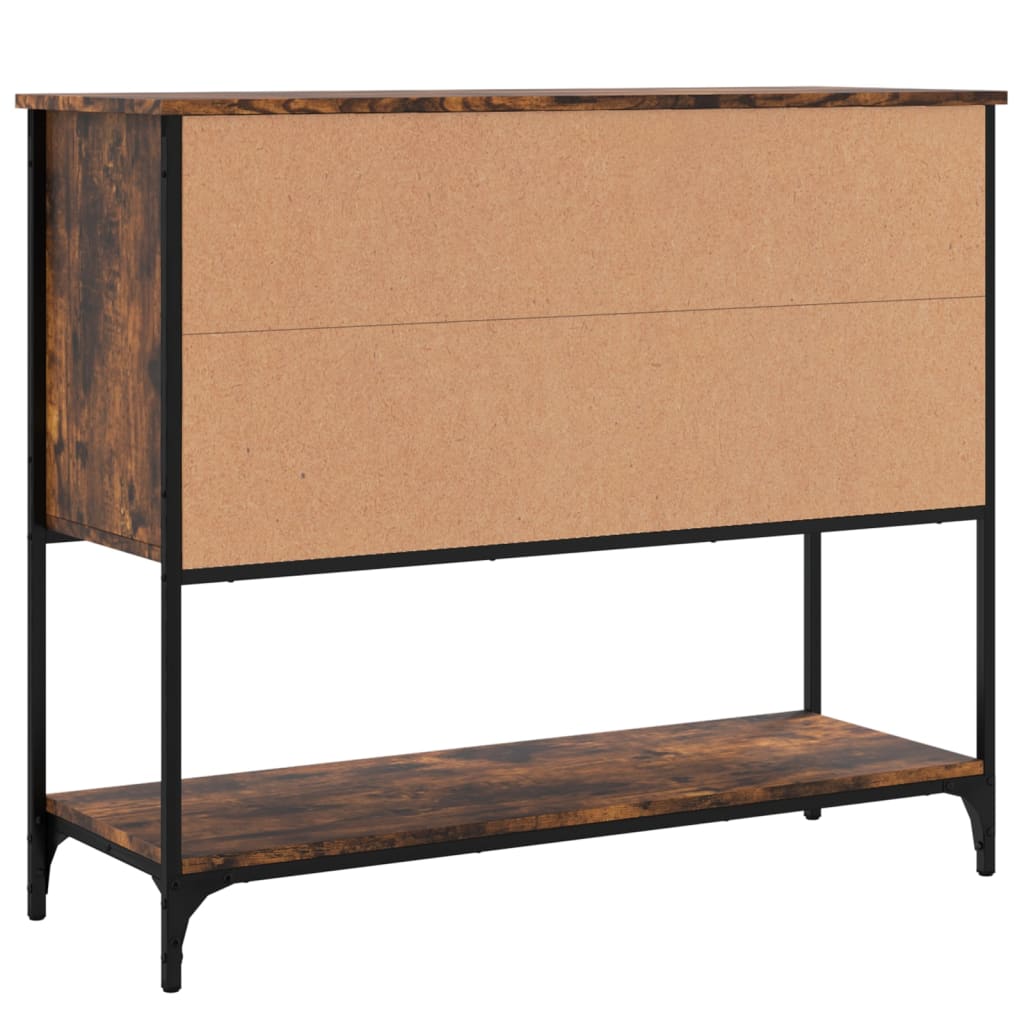 Dressoir 100X36X85 Cm Bewerkt Hout Gerookt Eikenkleurig