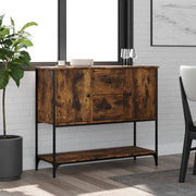 Sideboard 100x36x85 cm carved smoked oak wood