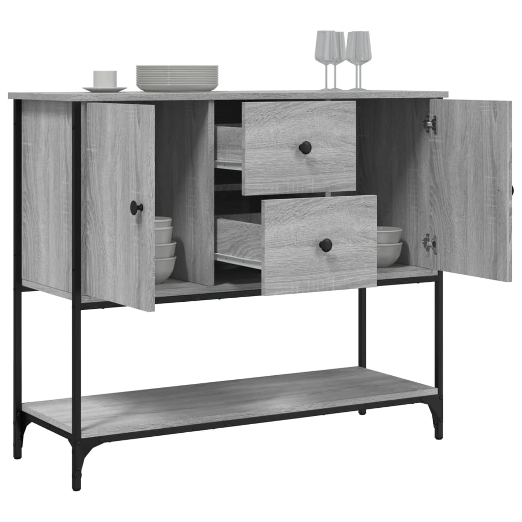 Dressoir 100X36X85 Cm Bewerkt Hout Grijs Sonoma
