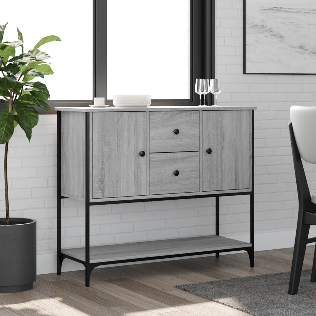 Dressoir 100X36X85 Cm Bewerkt Hout Grijs Sonoma