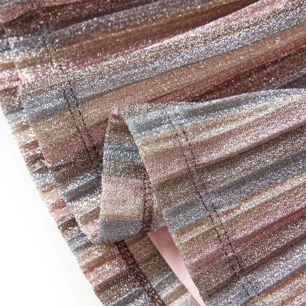 Kinderrokje geplooid met glitters 104 bruin en roze
