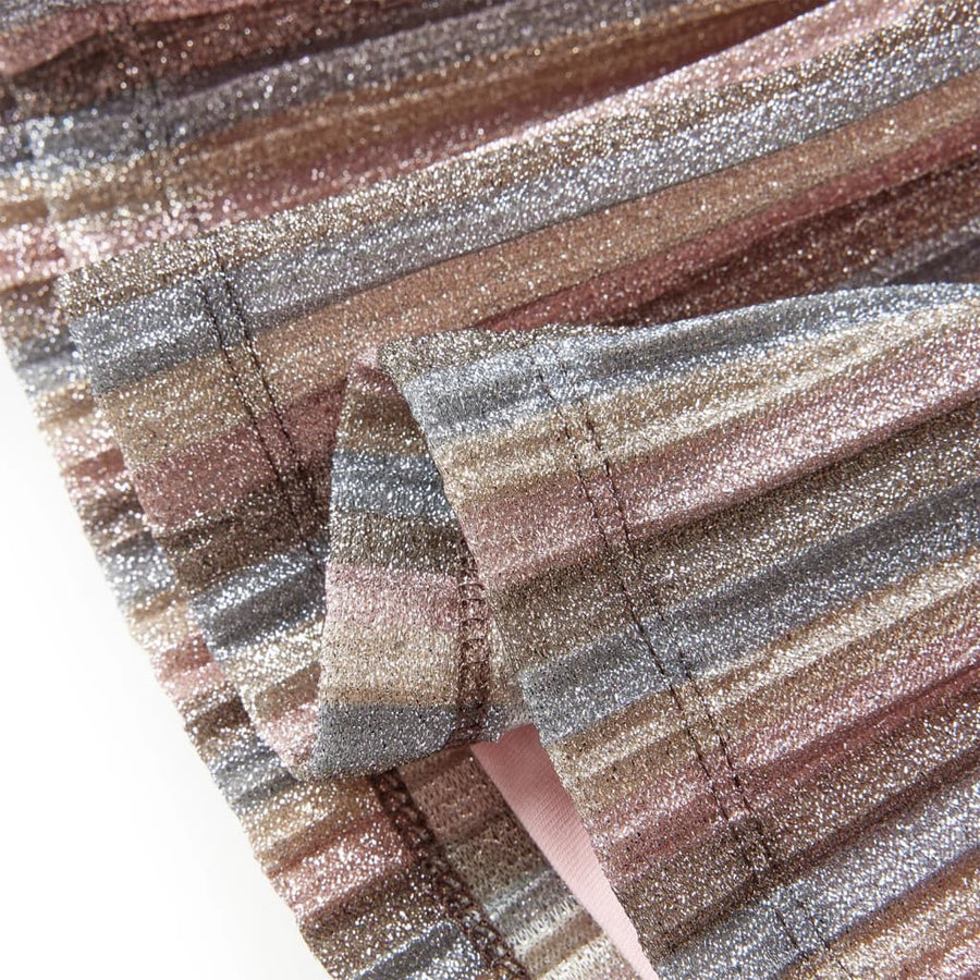 Kinderrokje geplooid met glitters 104 bruin en roze