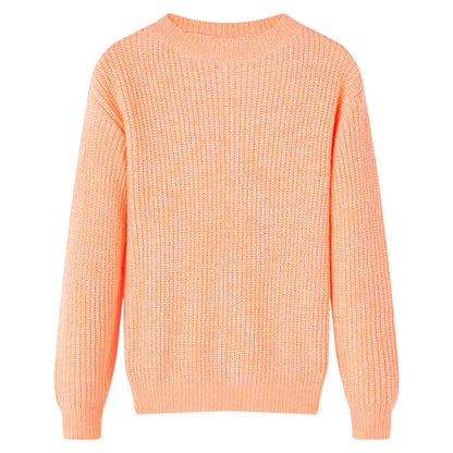 Kindertrui gebreid 128 feloranje orange 128