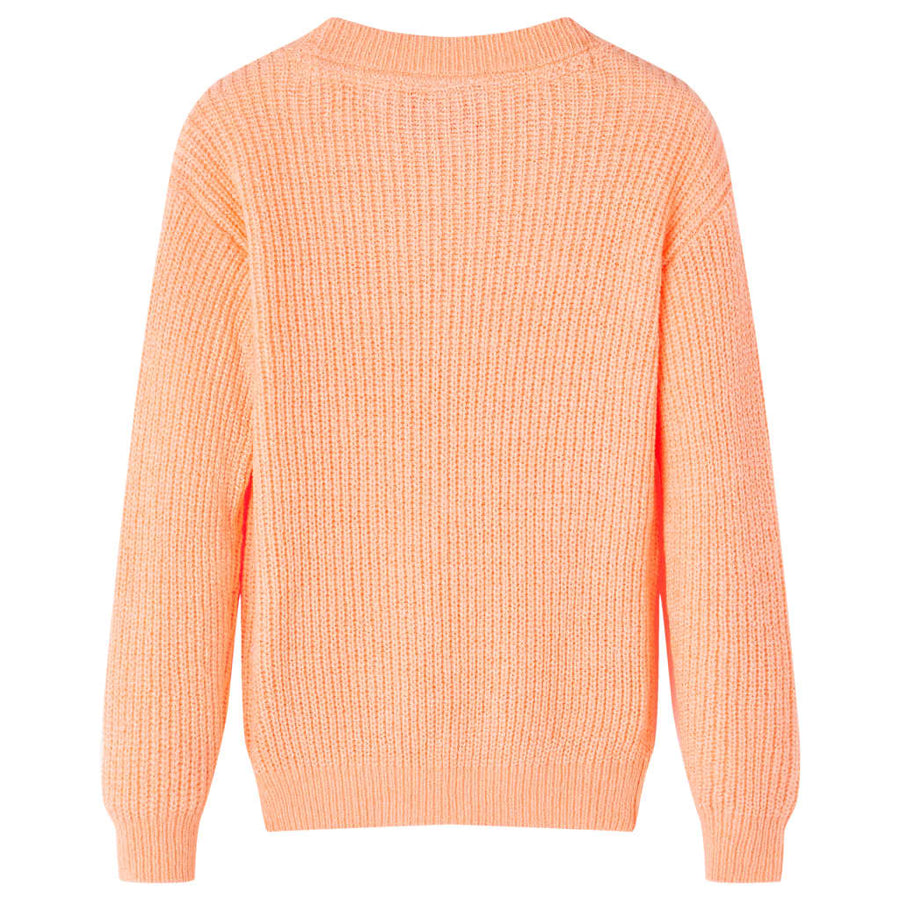 Kindertrui gebreid 128 feloranje orange 128
