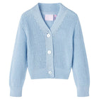 Kindervest gebreid 128 blauw katoen