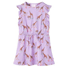 Kinderjurk lila giraffenprint maat 128
