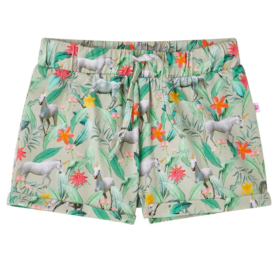 Kindershorts met trekkoord 116 lichtkaki 116