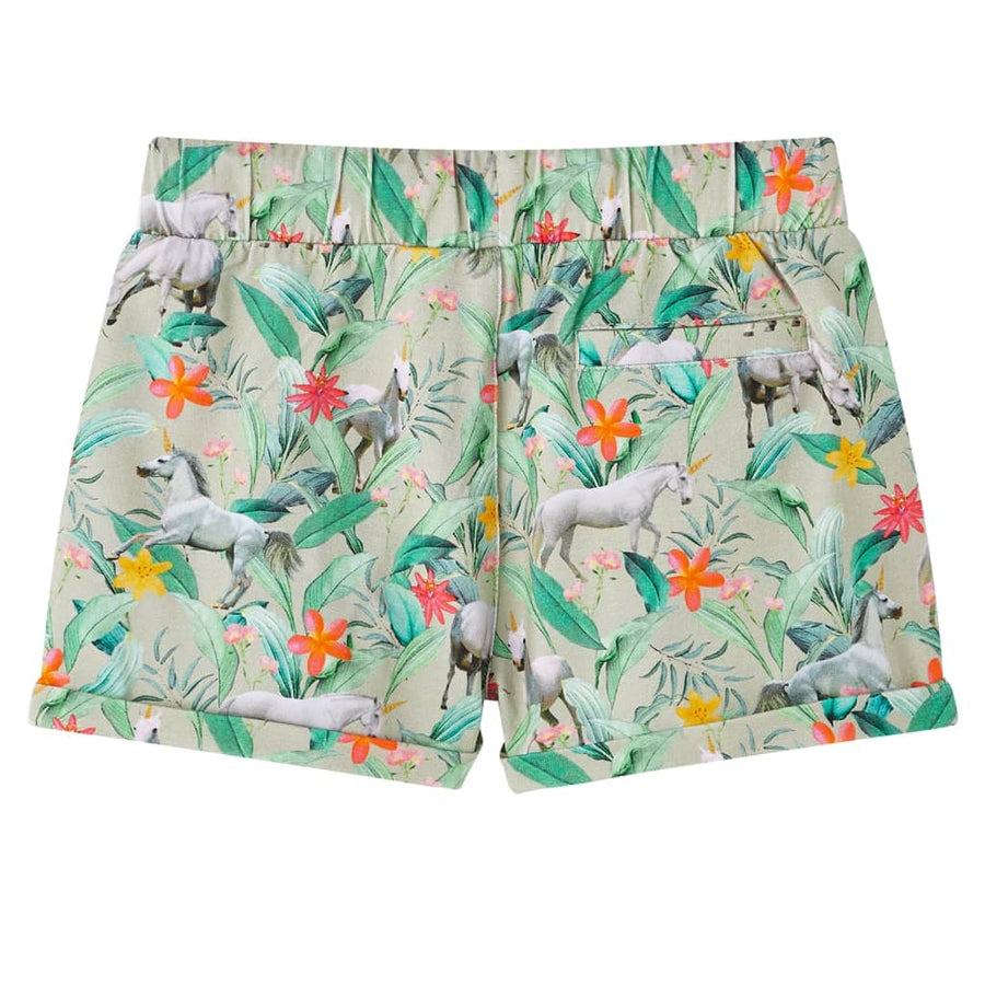 Kindershorts met trekkoord 116 lichtkaki 116