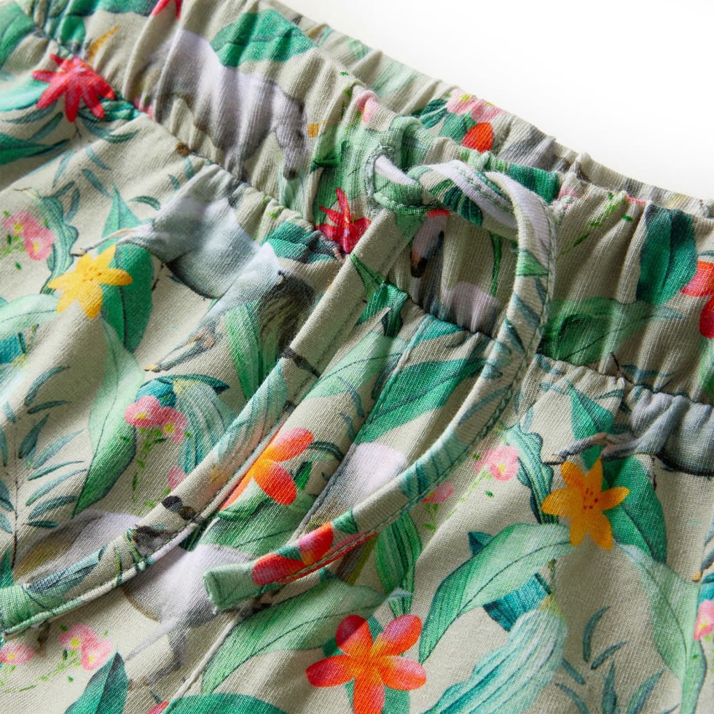 Kindershorts met trekkoord 116 lichtkaki 116