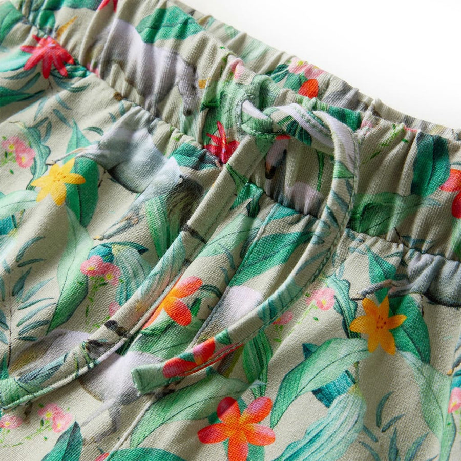 Kindershorts met trekkoord 116 lichtkaki 116