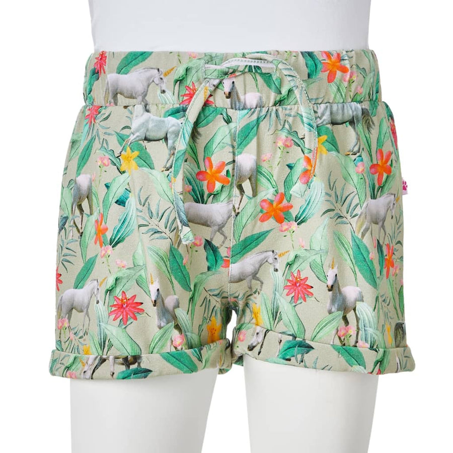 Kindershorts met trekkoord 116 lichtkaki 116