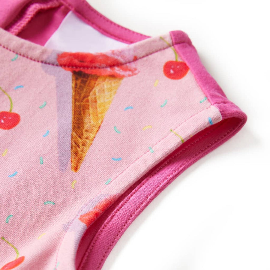 Kinderjurk 128 felroze