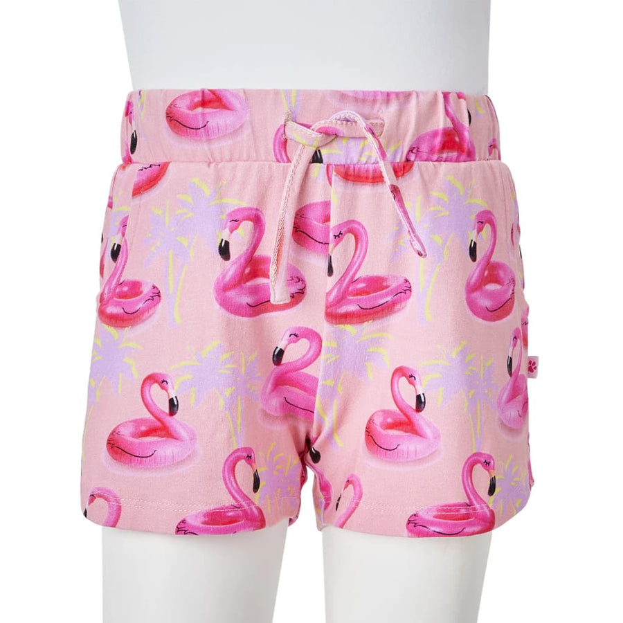 Kindershorts met trekkoord 128 lichtroze