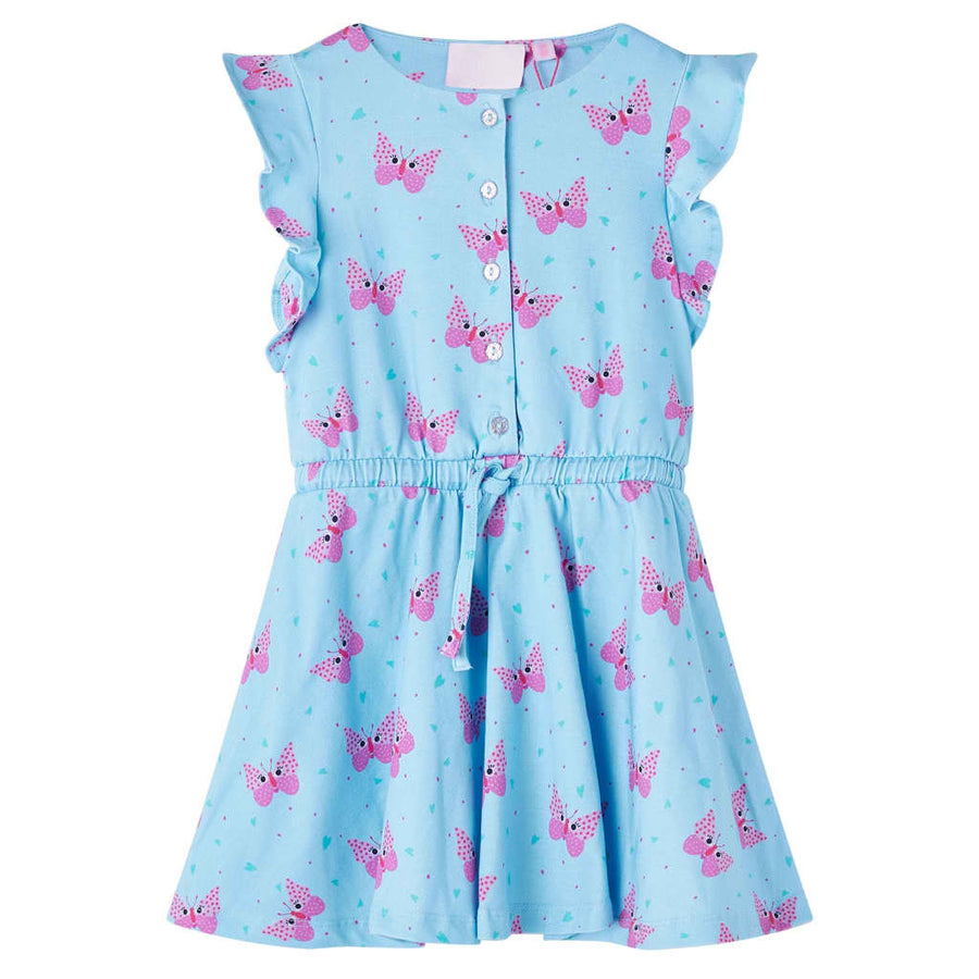 Kinderjurk met knopen zonder mouwen 104 blauw