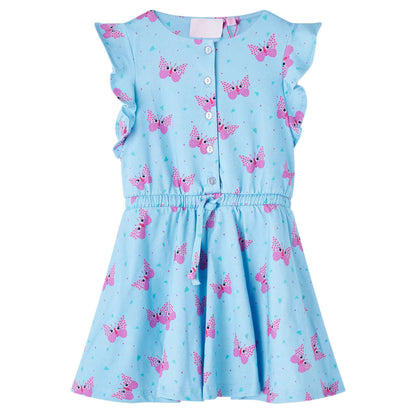 Kinderjurk met knopen zonder mouwen 128 blauw 128