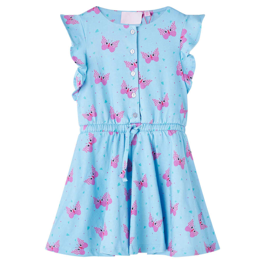 Kinderjurk met knopen zonder mouwen 128 blauw 128