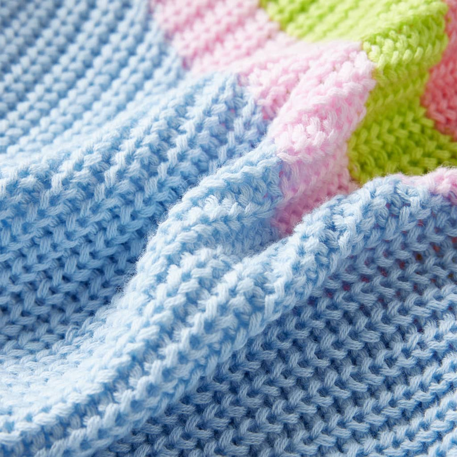 Kindertrui gebreid 104 blauw