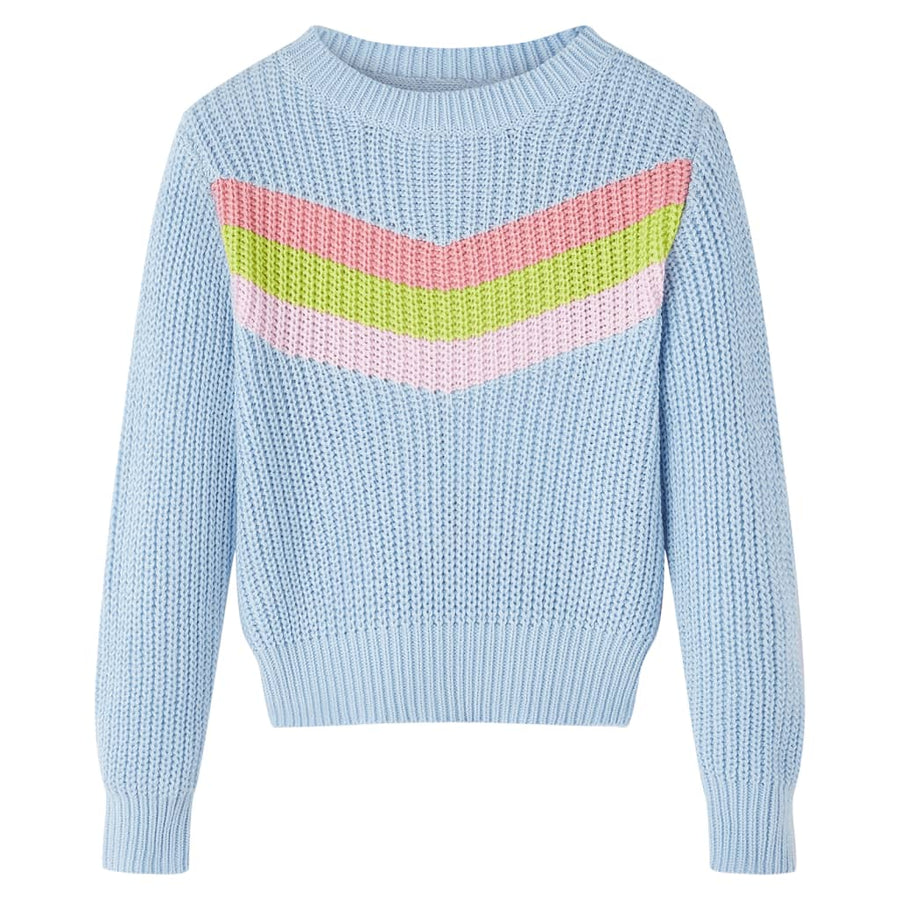 Kindertrui gebreid 116 blauw