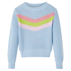 Kindertrui gebreid 128 blauw katoen