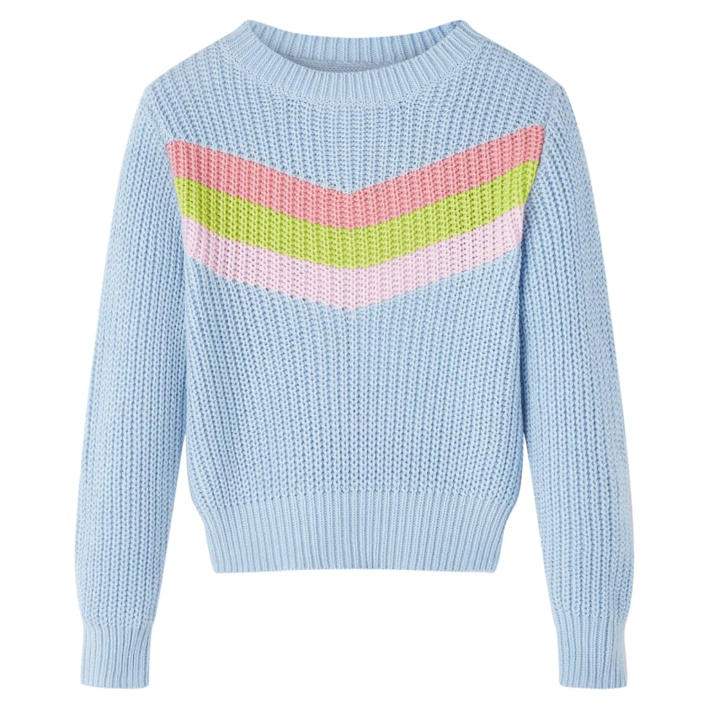 Kindertrui gebreid 140 blauw