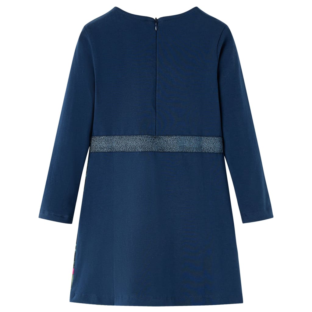Kinderjurk met lange mouwen 104 marineblauw