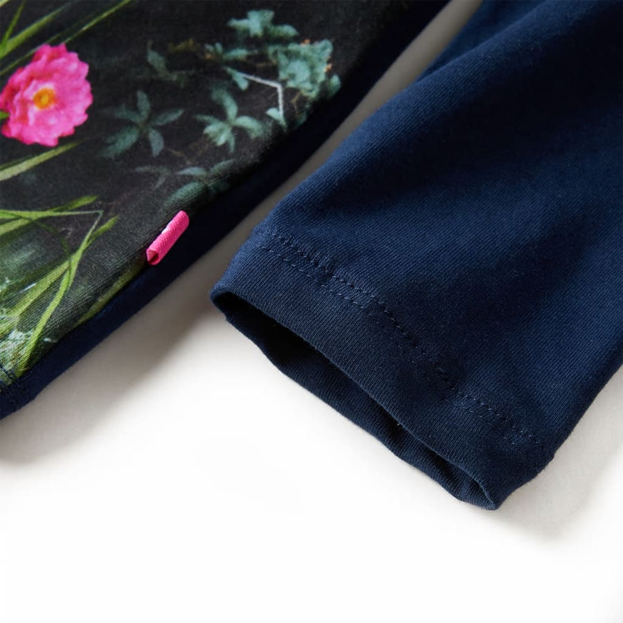 Kinderjurk met lange mouwen 104 marineblauw