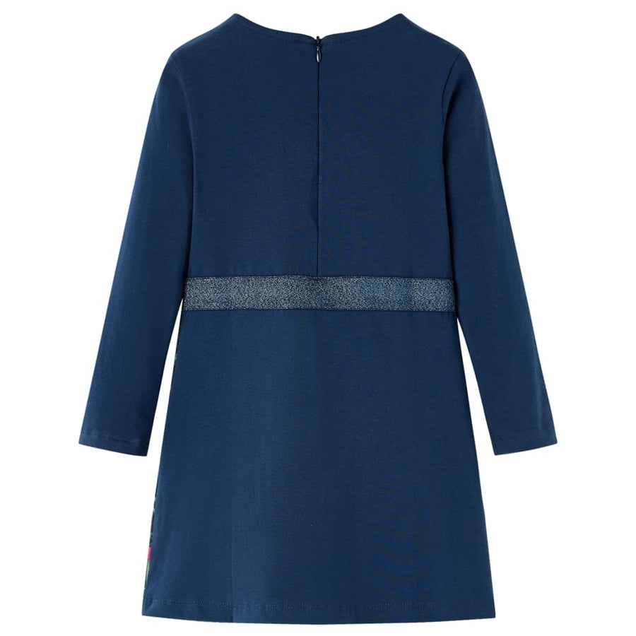 Kinderjurk met lange mouwen 116 marineblauw 116
