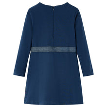 Kinderjurk met lange mouwen 128 marineblauw 128