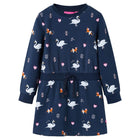 Girl's long-sleeved dress 128 navy blue