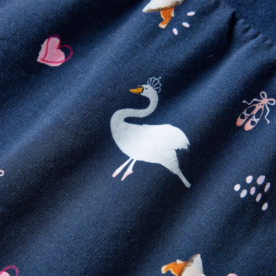 Kinderjurk met lange mouwen 128 marineblauw