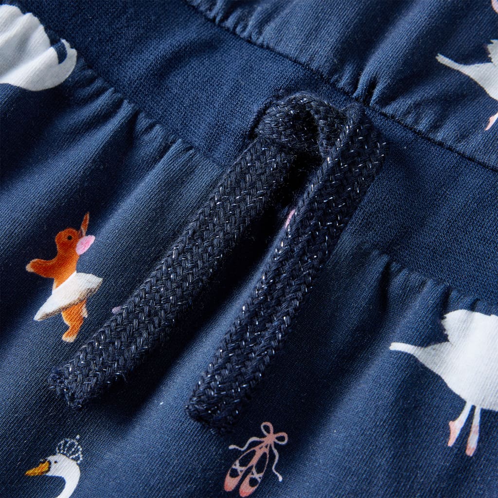 Kinderjurk met lange mouwen 140 marineblauw