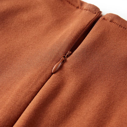 Kinderjurk met lange mouwen 104 cognackleurig Cognac