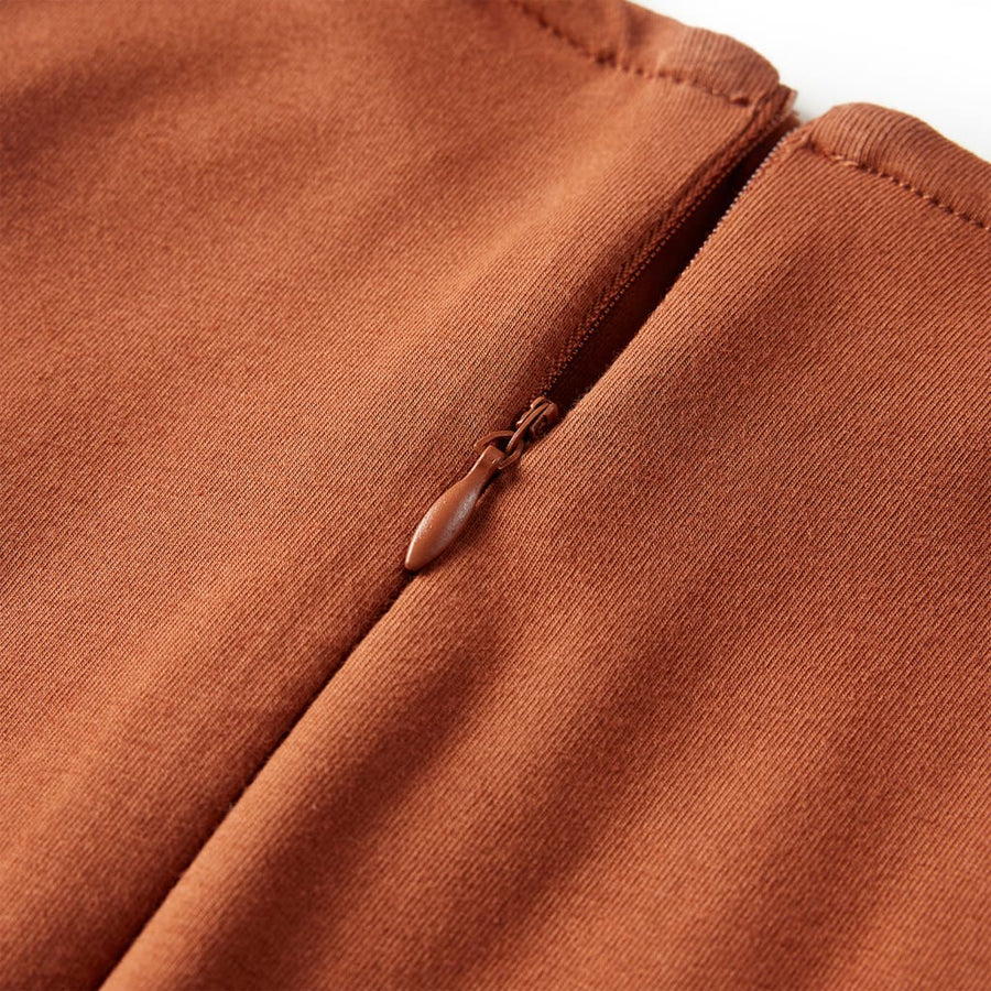 Kinderjurk met lange mouwen 128 cognackleurig Cognac 128