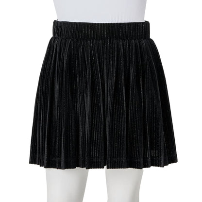 Kinderrokje geplooid 116 lurex zwart 116