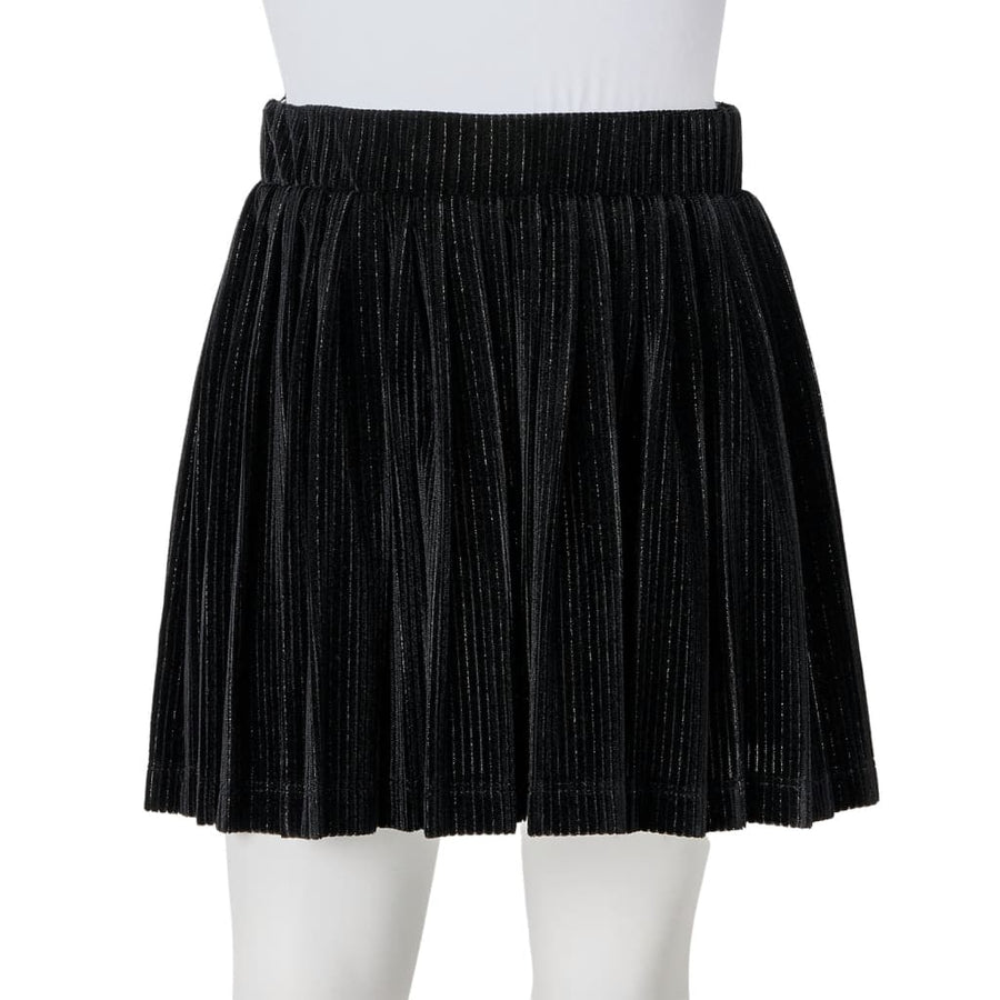 Kinderrokje geplooid 116 lurex zwart 116
