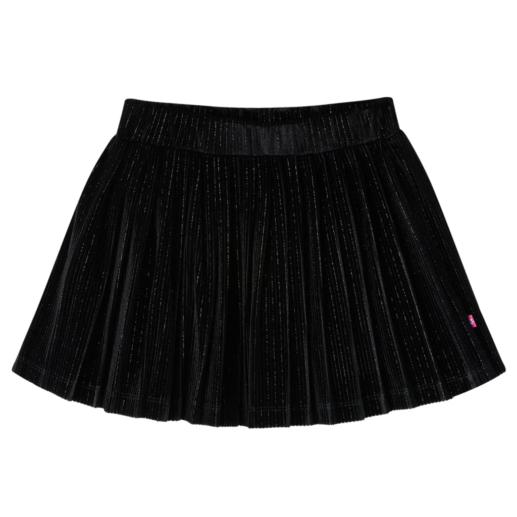 Kinderrokje geplooid 128 lurex zwart 128