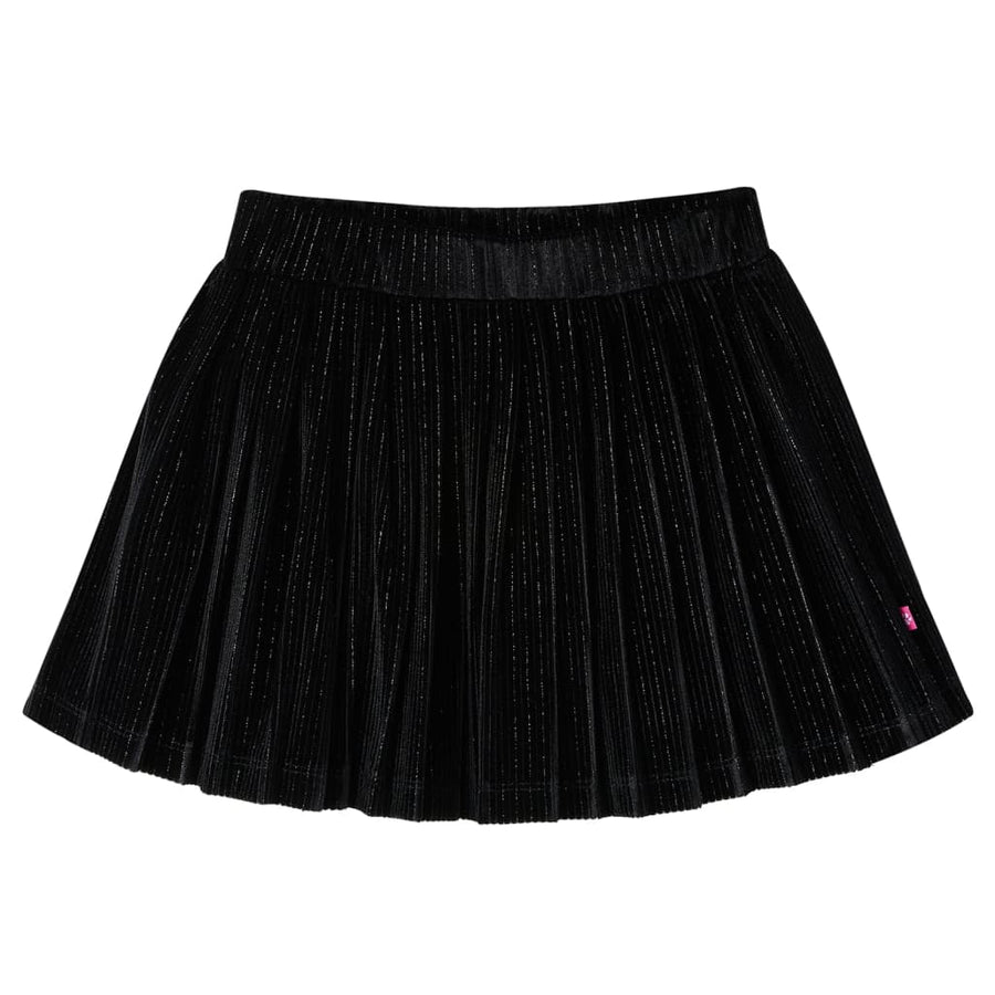 Kinderrokje geplooid 128 lurex zwart 128