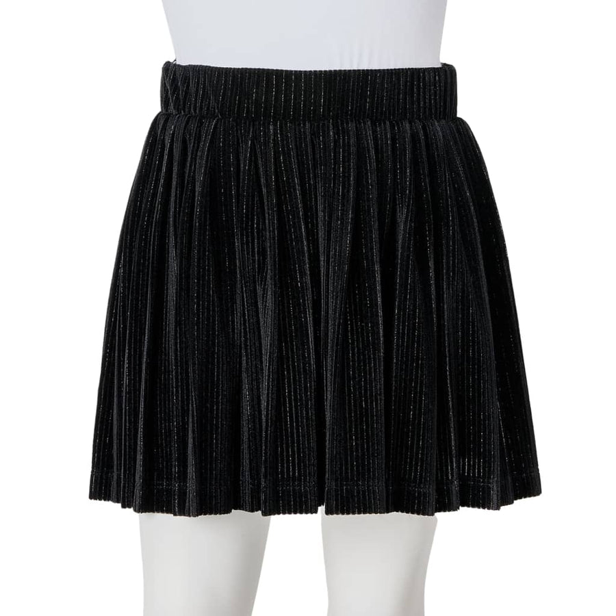 Kinderrokje geplooid 128 lurex zwart 128