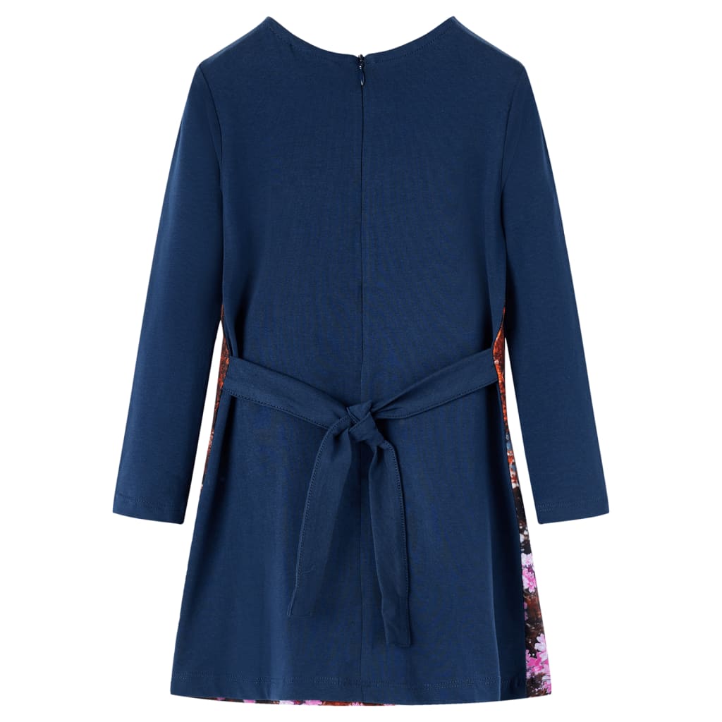 Kinderjurk met lange mouwen 140 marineblauw Marineblauw