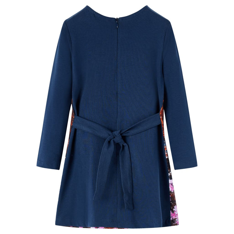 Kinderjurk met lange mouwen 140 marineblauw Marineblauw