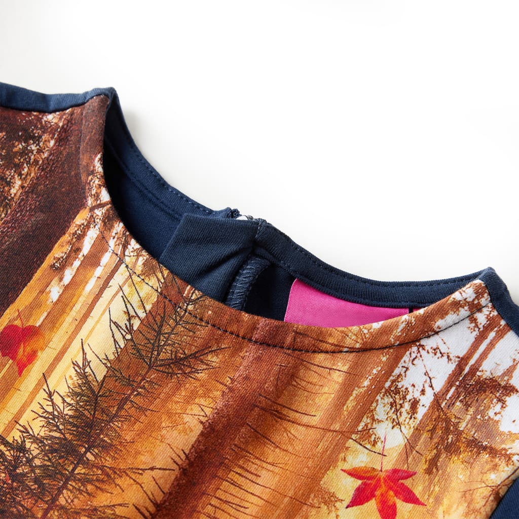 Kinderjurk met lange mouwen 140 marineblauw Marineblauw