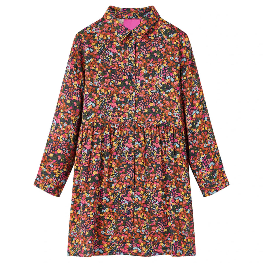Kinderjurk met lange mouwen 128 meerkleurig 128